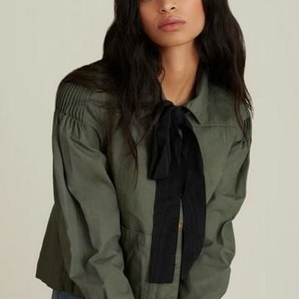 NWT Veronica Beard Weslyn Bow Jacket- Army Green